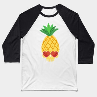 Skull Pineapple Aloha Hawaii Hawaiian Funny Baseball T-Shirt